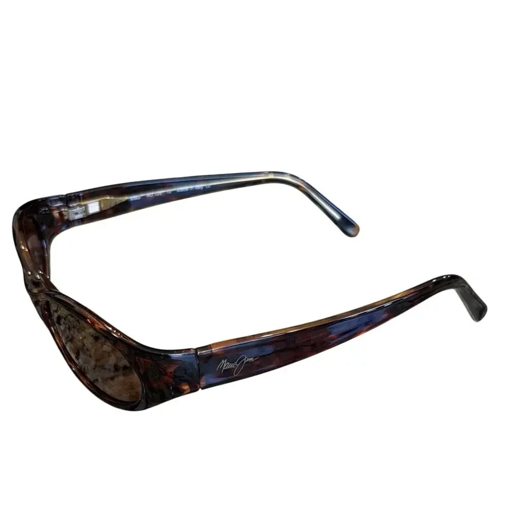 Maui Jim MJ-125-10 Oval Sport Wrap Polarized Sunglasses Brown 55-145 w/ Case